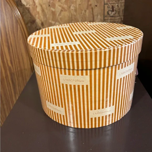 L. Magnin & Co. Striped Hat Box - Picture 2 of 4